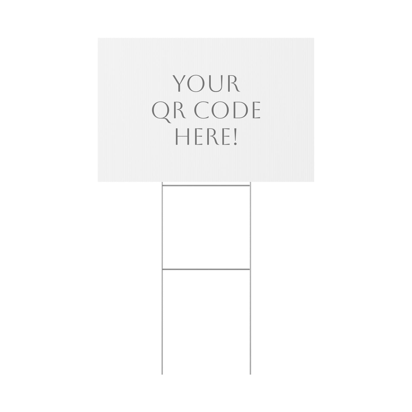 Plastic Yard Sign with QR Code (One Side)
