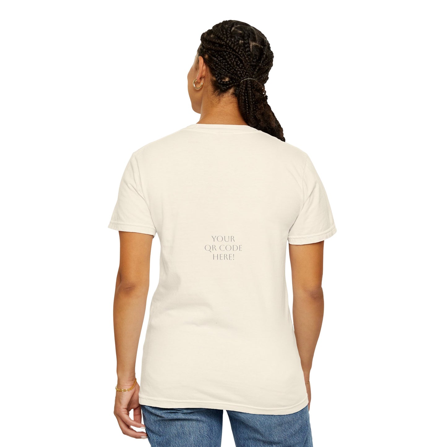 Relaxed Unisex Garment-Dyed T-shirt with your QR Code on BACK