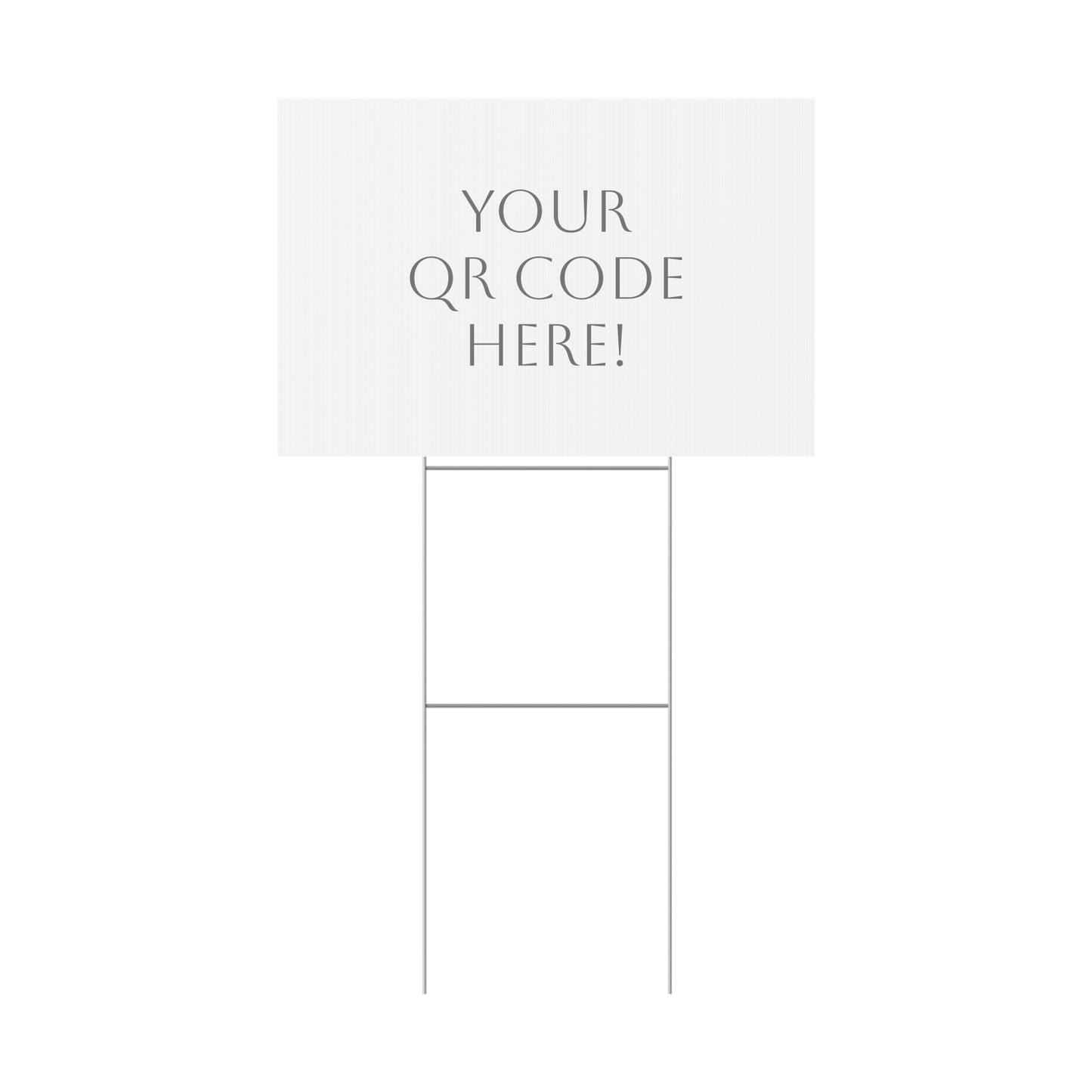 Plastic Yard Sign with QR Code (One Side)